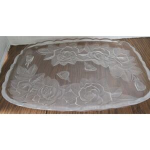 Home Beautiful Rose Pearls 11 1/2 Inch Crystal Sandwich Tray